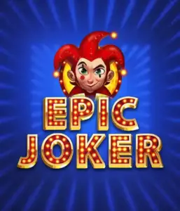 Experience the colorful world of Epic Joker slot by Relax Gaming, featuring a mischievous joker with a flaming hairstyle set against a sparkling blue background. This graphic depicts the fun and excitement of classic slots, ideal for players who enjoy a nostalgic touch, delivering a delightful gaming experience.