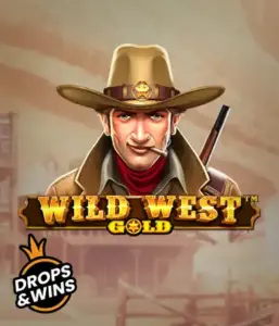  Encounter the rugged sheriff of "Wild West Gold," a captivating slot game by Pragmatic Play. The image shows a confident sheriff with a golden star badge, framed by a dusty Old West town backdrop. The game's title is prominently displayed in a stylized font, accentuating the theme of adventure and law enforcement in the wild frontier. 