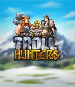 Immerse yourself in "Troll Hunters," where fierce Viking warriors stand ready to confront their foes. The logo features a male and female Viking, equipped with weapons, set against a chilly landscape. They exude power and determination, capturing the essence of the game's adventurous theme.